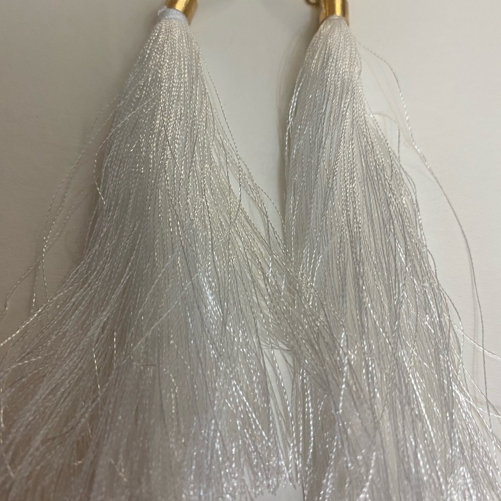 Elegant White Tassel Earrings